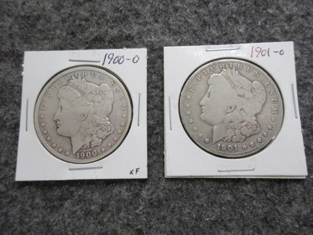 1900-O & 1901-O Morgan silver dollars