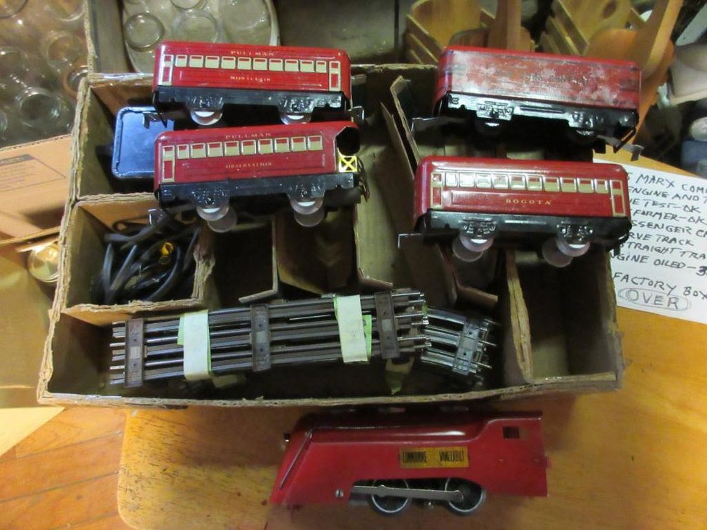 Streamline steam type electrical train in box