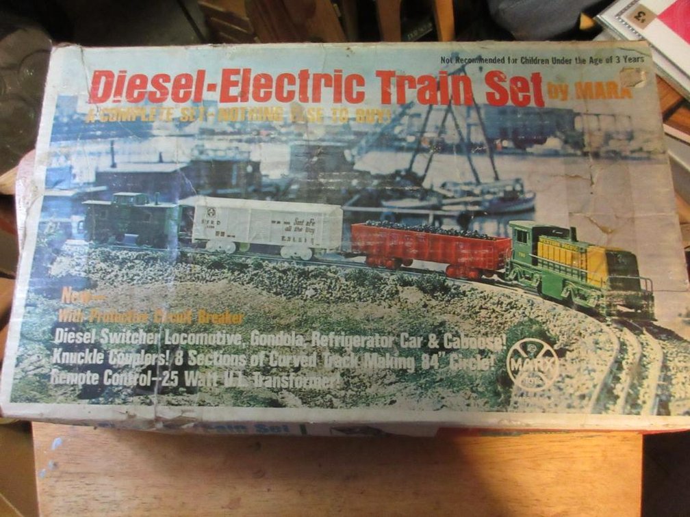 Diesel electric train set in box