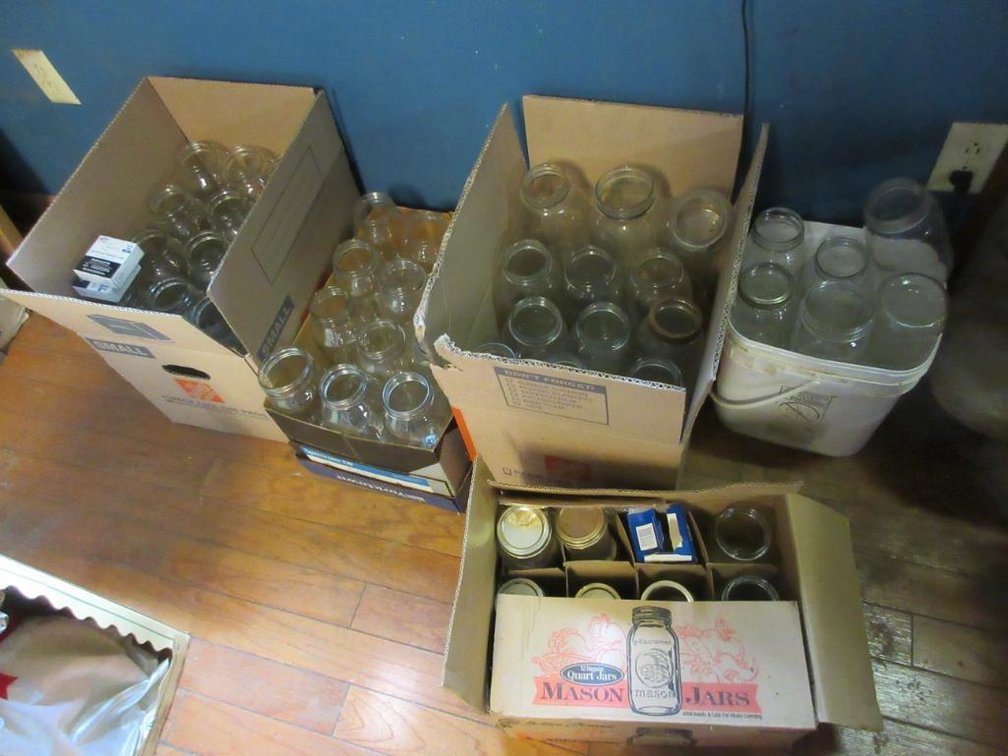 1 Lot of wide & small mouth Mason jars, quart jars, pint jars, etc.