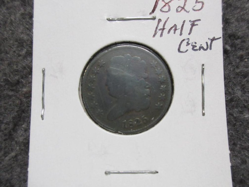 1825 Half cent (scratches)