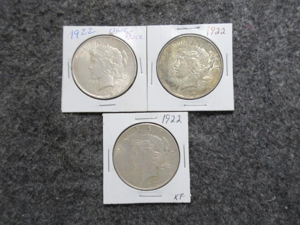 3-1922 Peace dollars