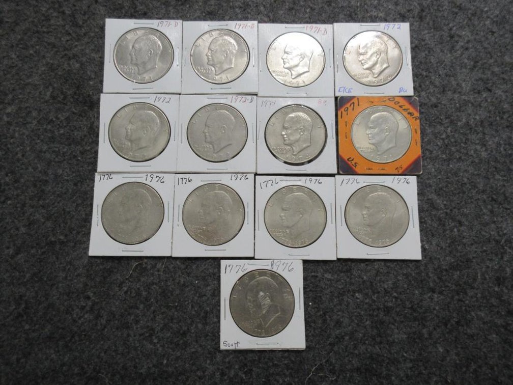 13 Eisenhower dollars