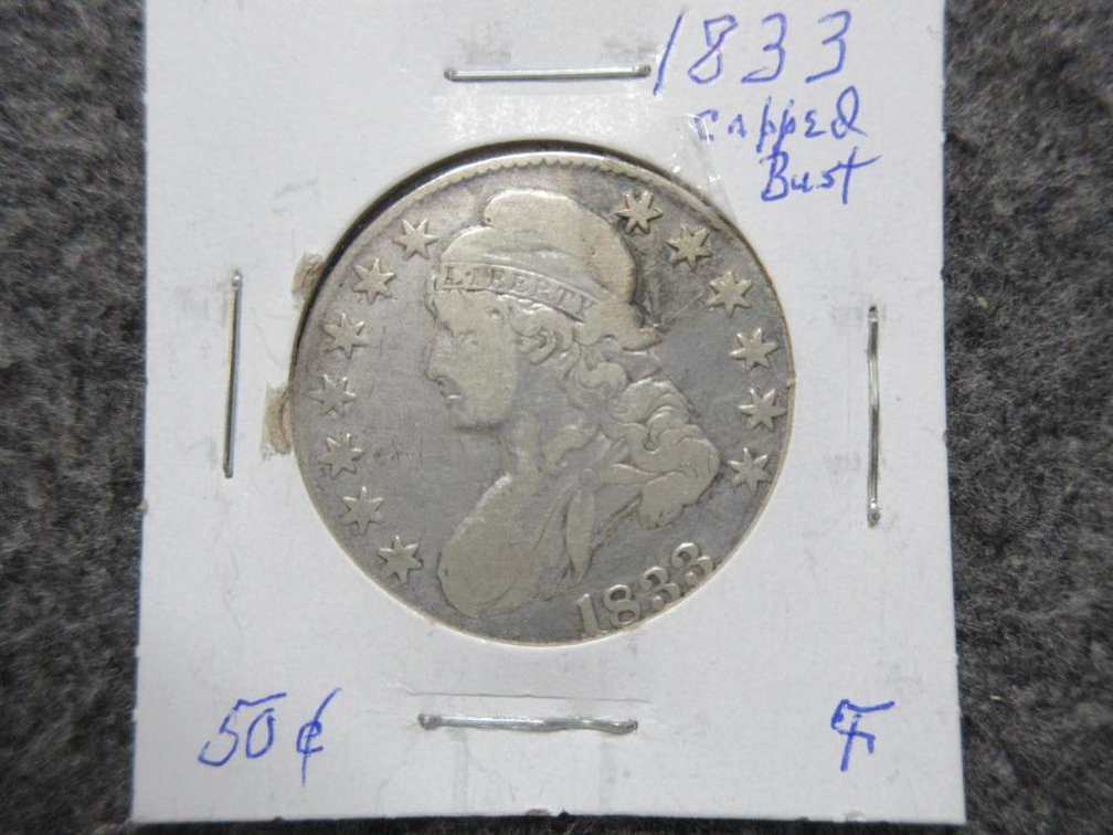 1833 Bust half dollar