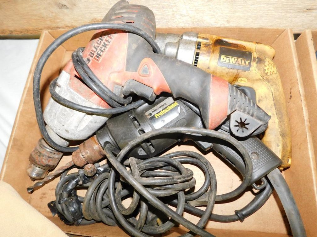 Black & Decker corded power drill, Black & Decker professional corded power drill & DeWalt corded power drill