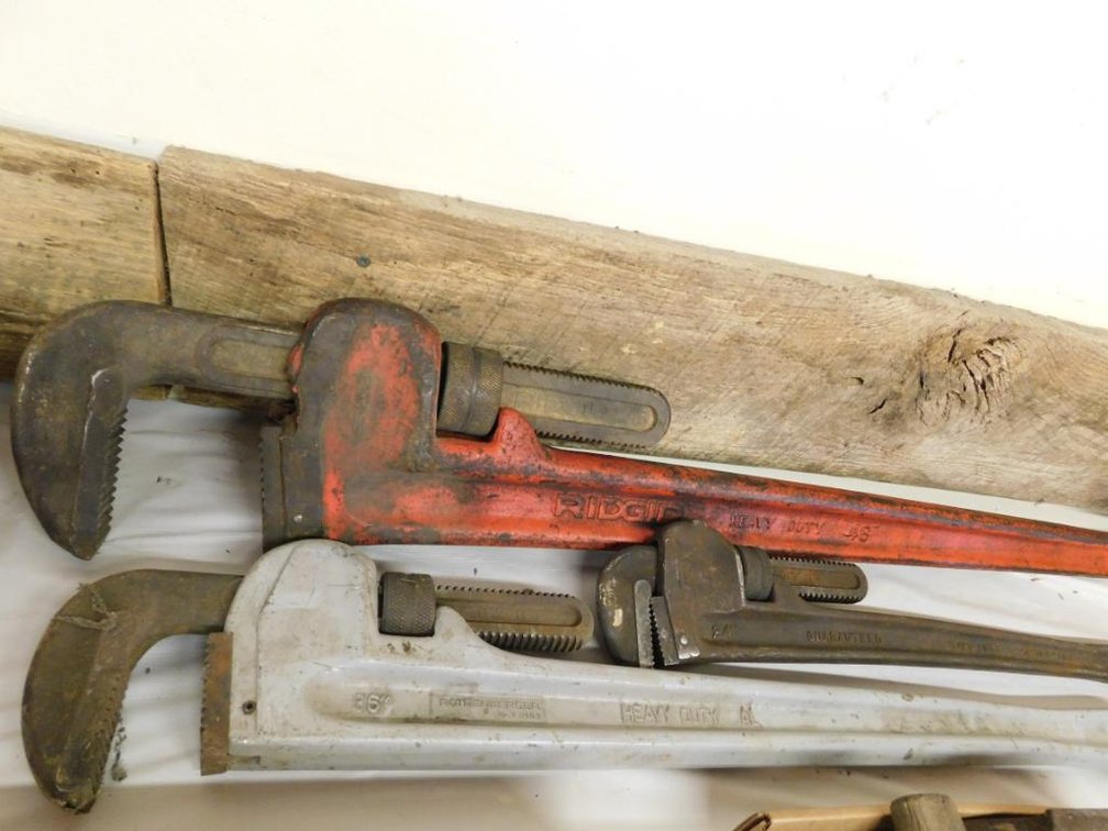Ridgid heavy duty 48" pipe wrench, Guaranteed 24" pipe wrench & Rothenberger 36" pipe wrench