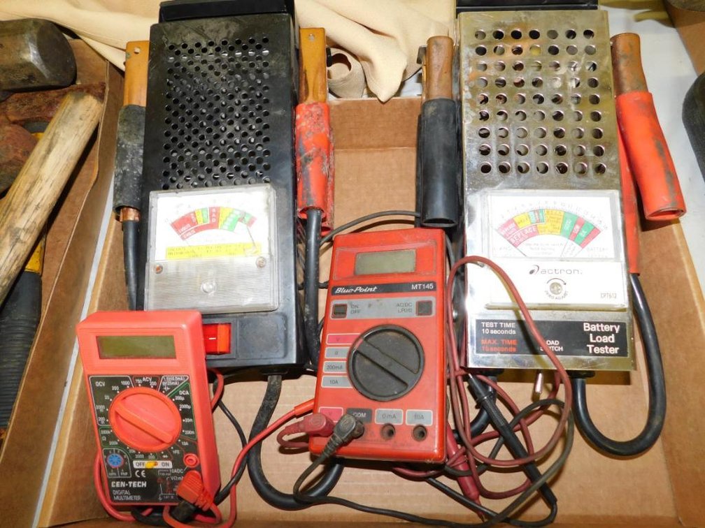 Battery load testers, Blue Point voltage & ohm tester, Cen-tech digital multi meter
