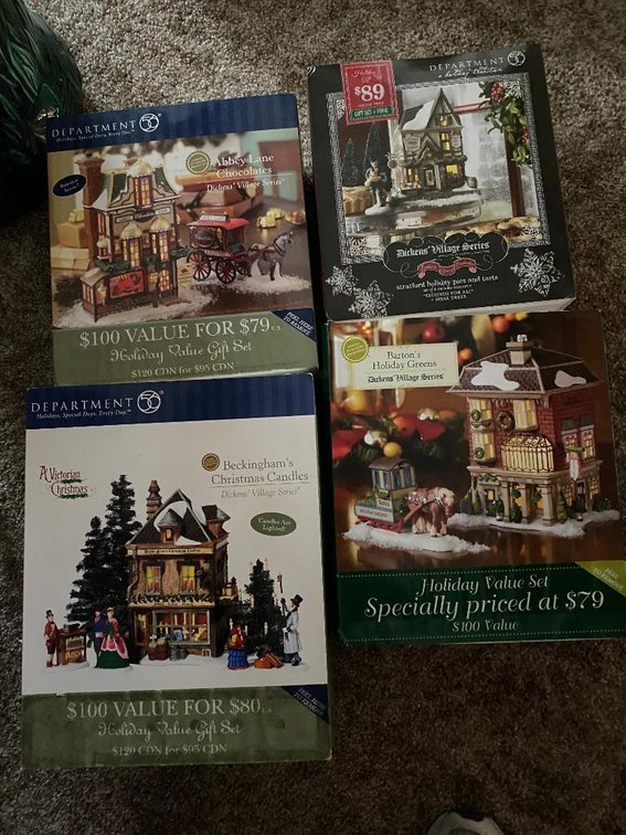 Lot 4 Dept 56 Dickens Village & Victorian Christmas Houses with boxes