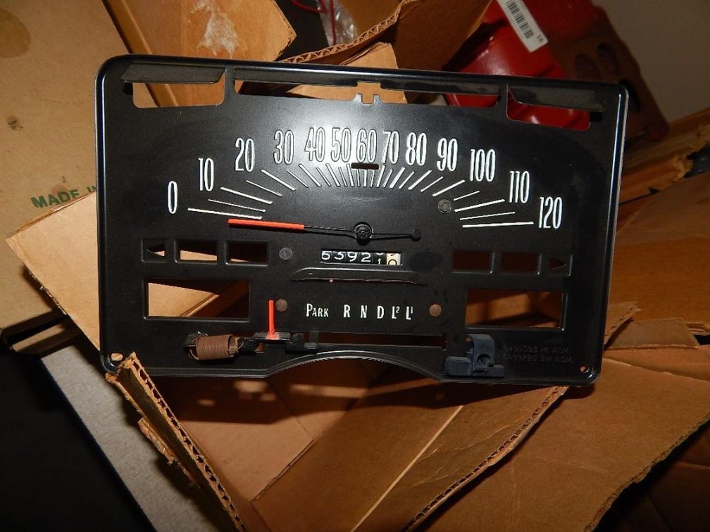 73 Buick speedometer showing 639210 miles