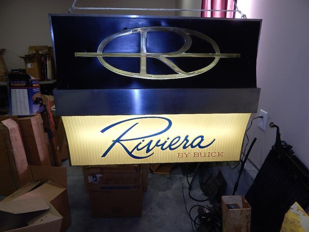 Lighted double side Buick Riviera dealership promotional sign