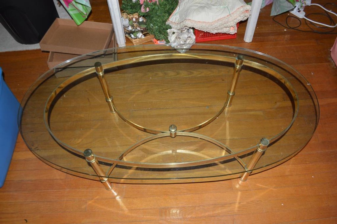 Glass top coffee table