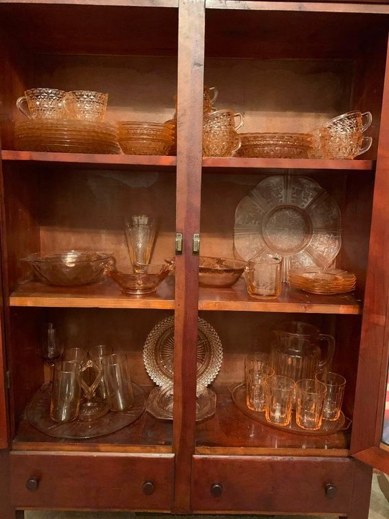 Pink Depression ware & glassware