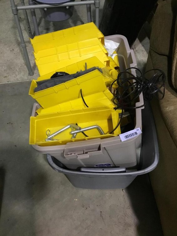 Totes w/ bolt bins and ?