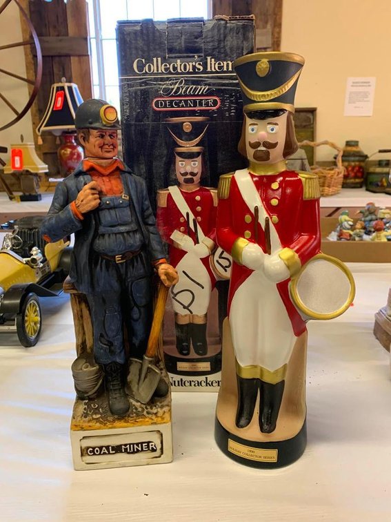 Whiskey decanters: Nutcracker & coal miner