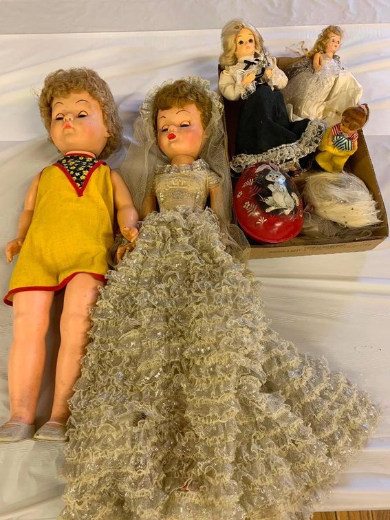 Vintage children's toys & blinky eye dolls (eyes work on dolls)