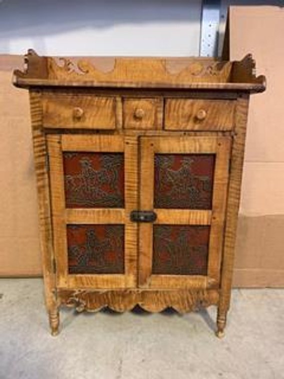 Child's punch tin pie safe