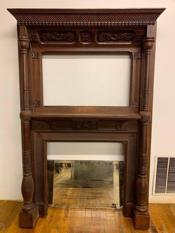 Antique mantel w/ mirror