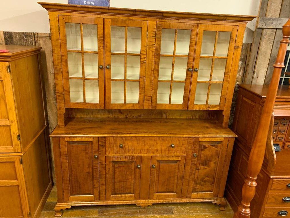 Tiger maple hutch