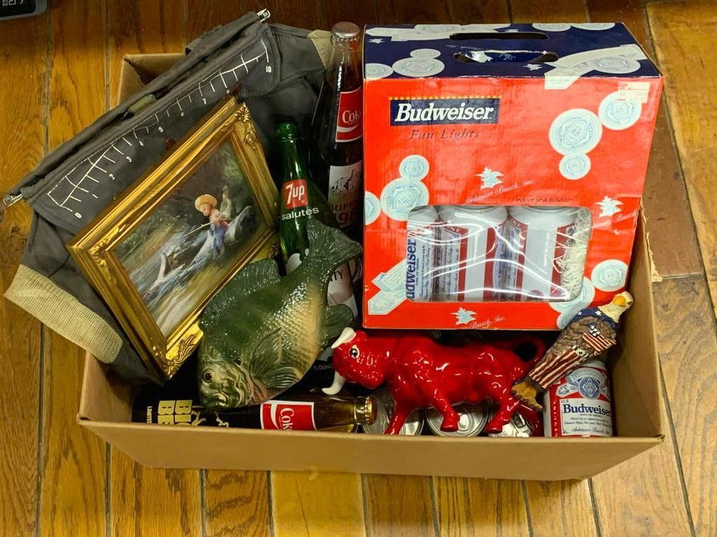 Collection of old cans & bottles, Budweiser lights