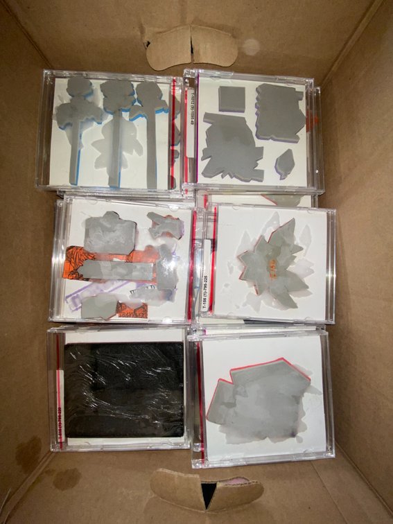 Unmounted rubber stamps w/ wood mounting blocks