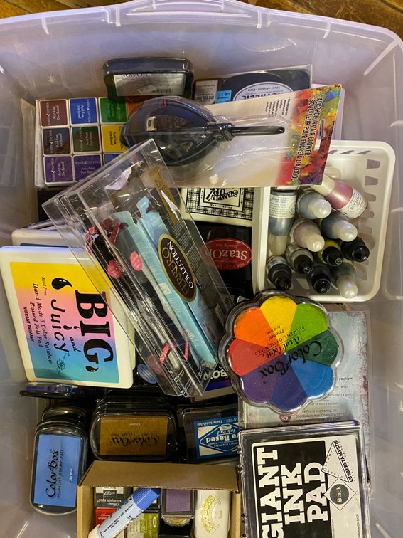 Ink pad refills, color box petal point pigments, ink air blower