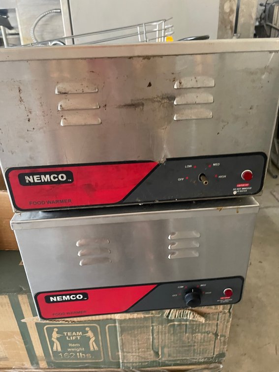 2 steel food warmers