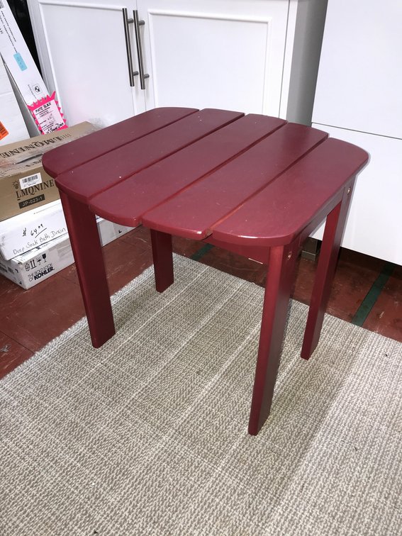 Wooden red end table