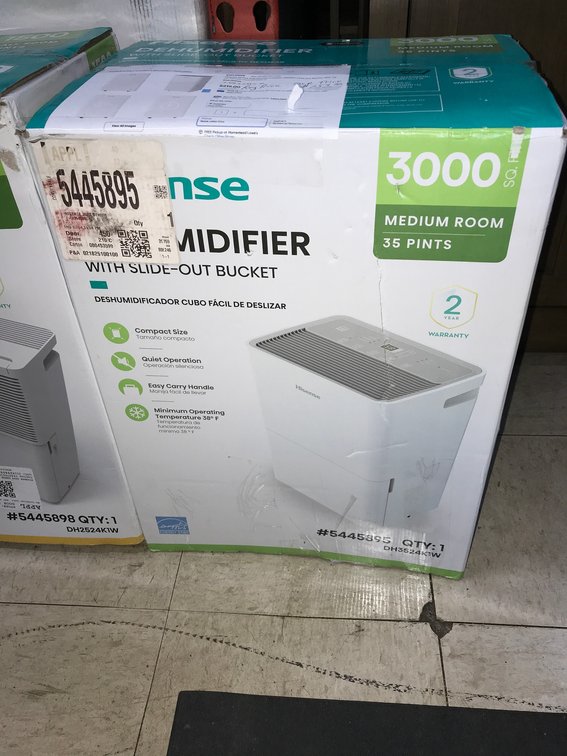 Hisense 3000 dehumidifier 35-pint