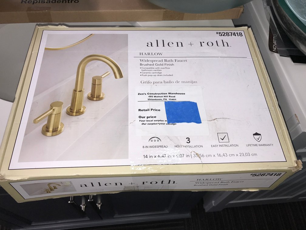 Allen and Roth widespread gold bath faucet