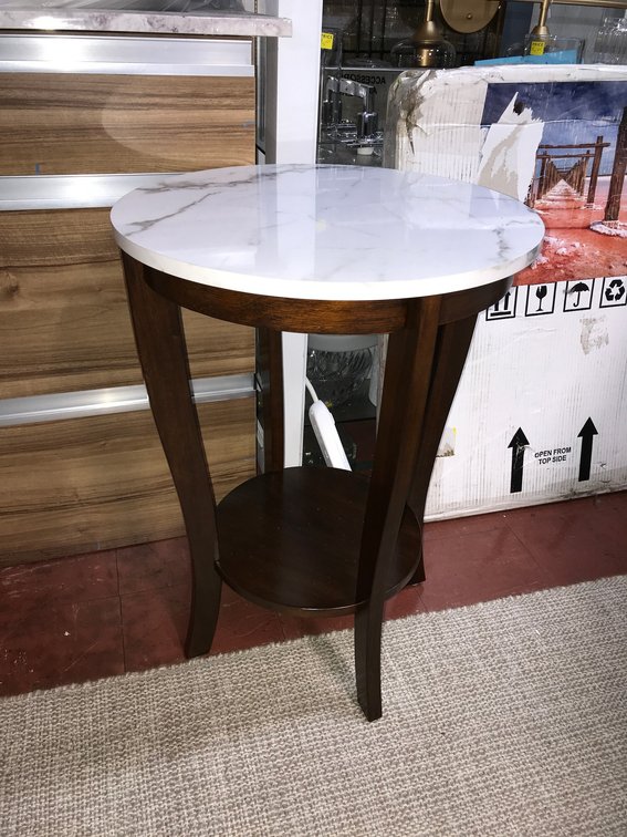 Round cherry marble table