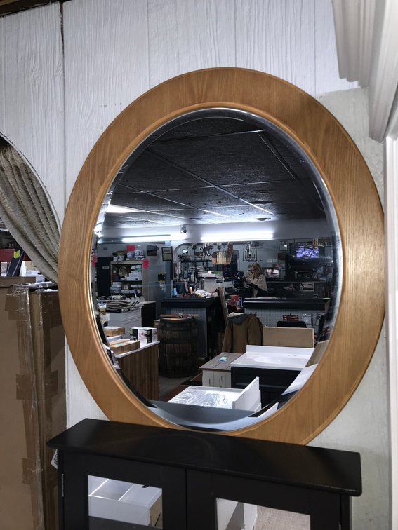 Oak vanity mirror