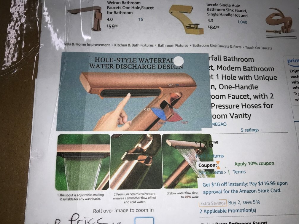 Viron copper-colored bathroom faucet