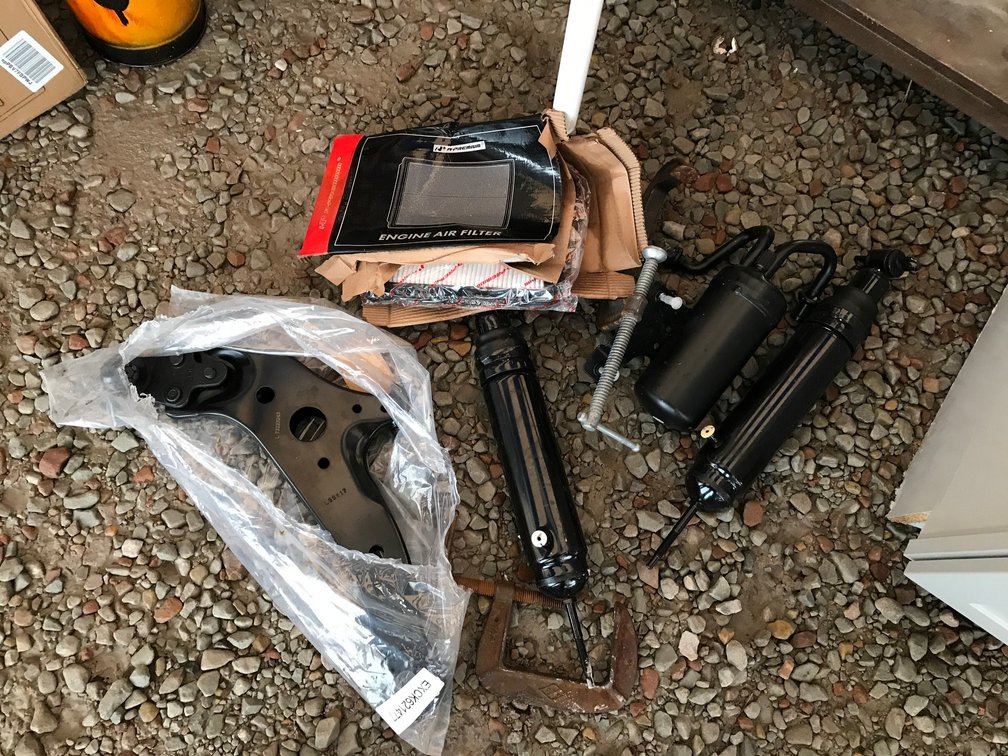 Misc. car parts:  Air shocks, lower A-arm - unknown make and model