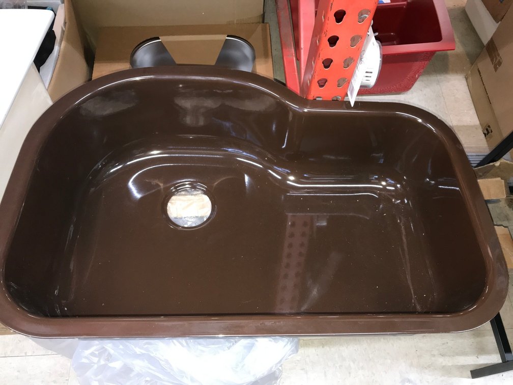 Brown undermount kitchen sink