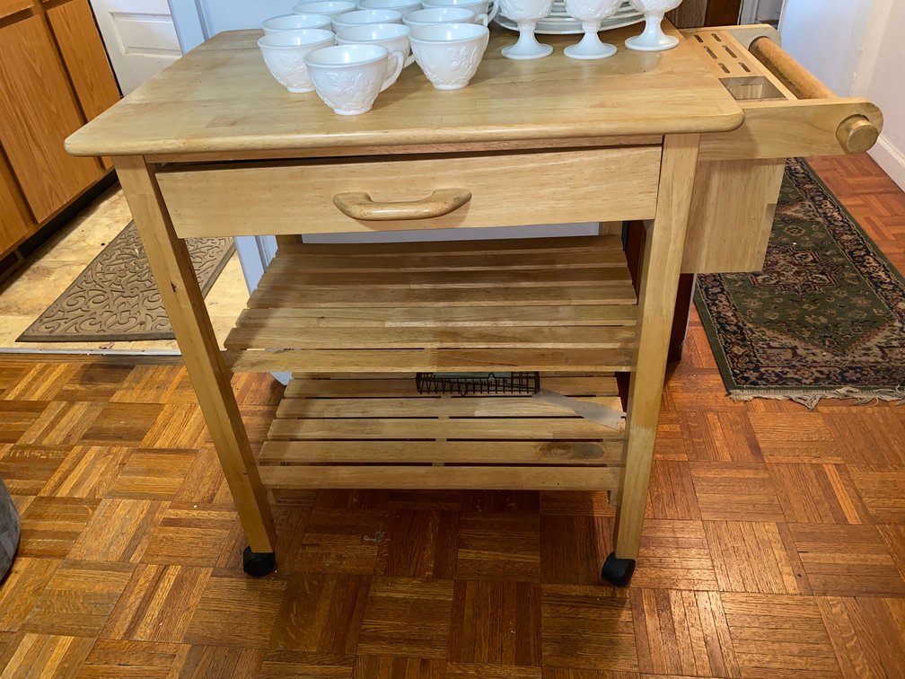 Wooden kitchen cart