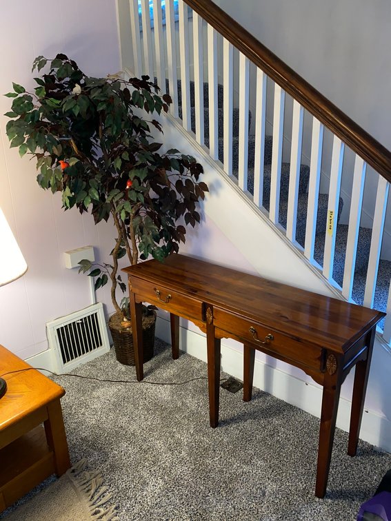 Sofa table w/ artificial tree