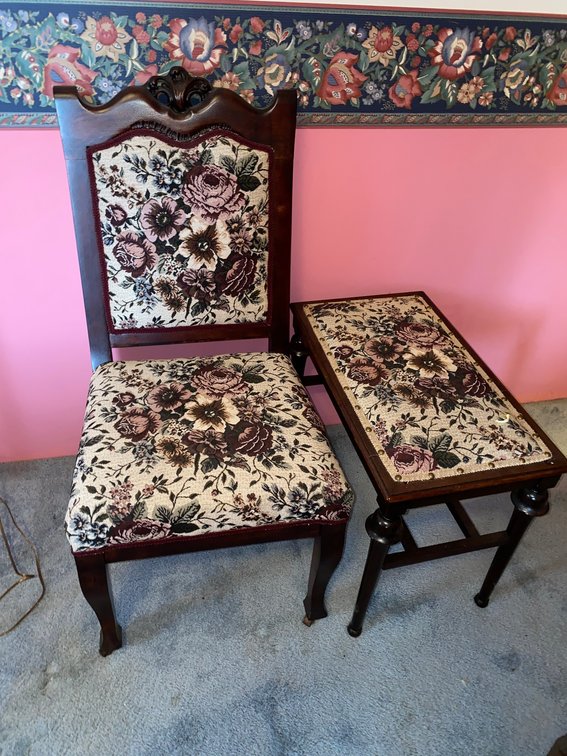 Chair and matching stool