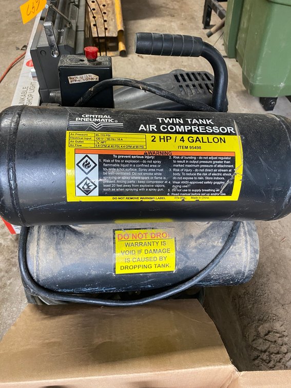 Twin tank 2HP 4-gal. air compressor