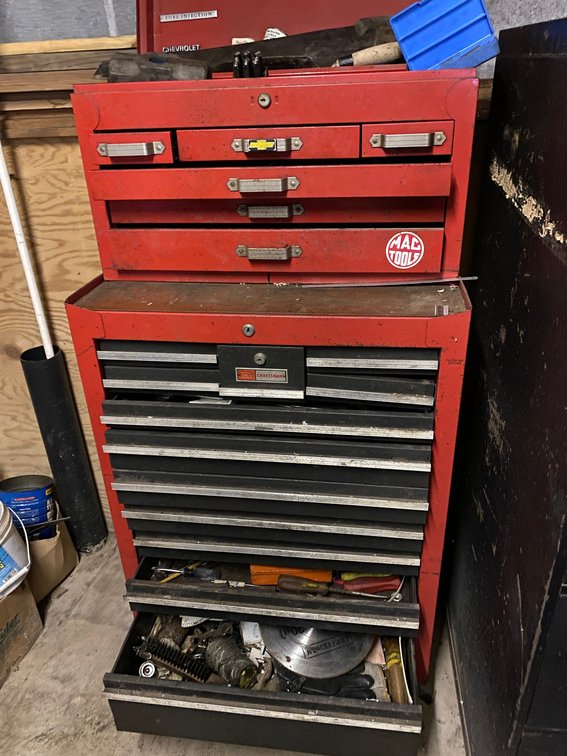 Tool chest w/ contents:  Mostly hardware, some tools and Allen wrenches