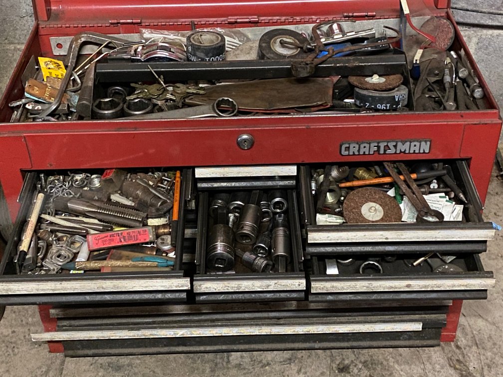 Tool chest w/ contents:  Sockets, some wrenches, hardware