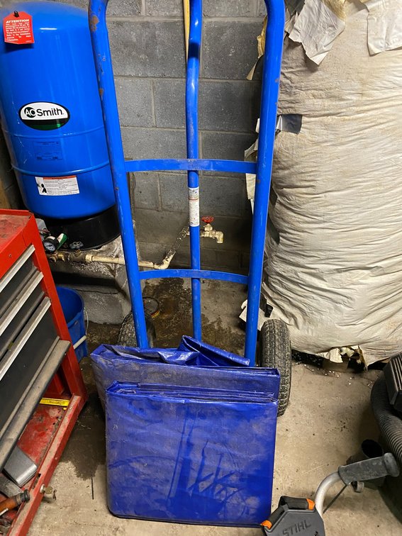 Hand truck and tarps