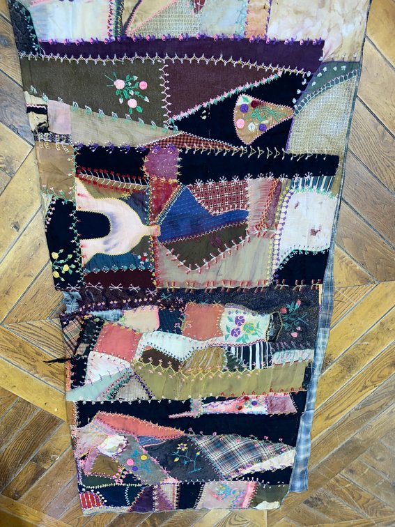 2 Crazy quilts (damaged)