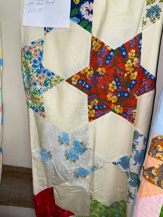 6-Point star all hand pieced quilt top