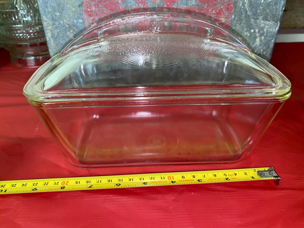 Vintage Westinghouse covered clear glass dish