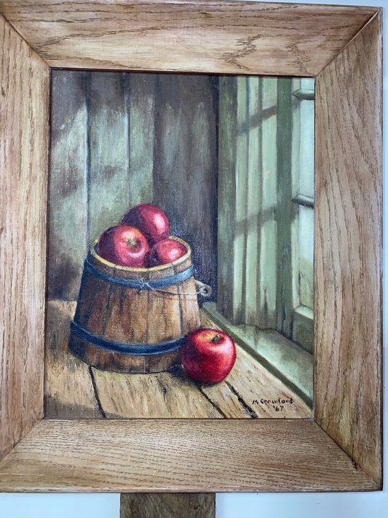 Painting by Mabel Crawford "Sugar Basket with Apples"