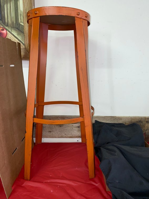 Vintage metal tall stool