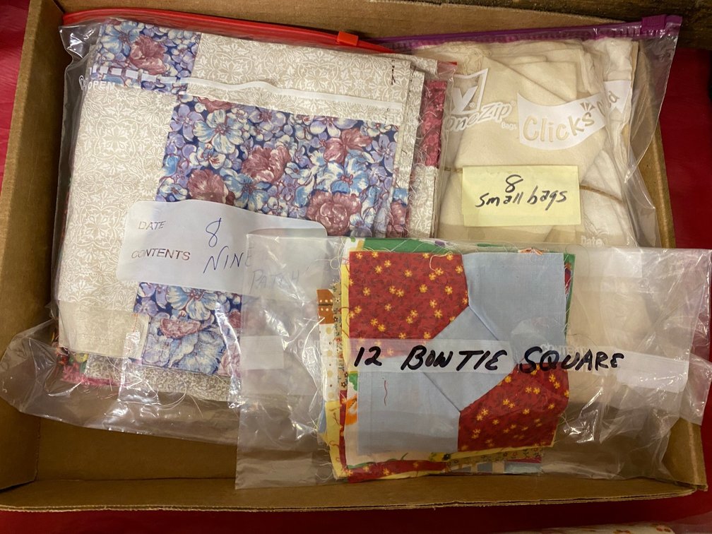 12 Bowtie squares ready for quilting