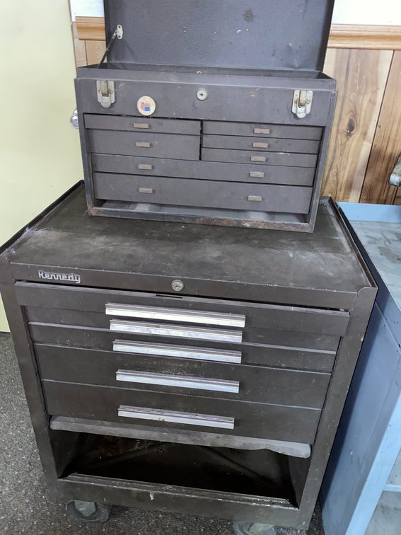 Tool chest with small tool chest on top 