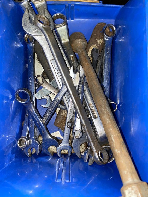 Container of wrenches