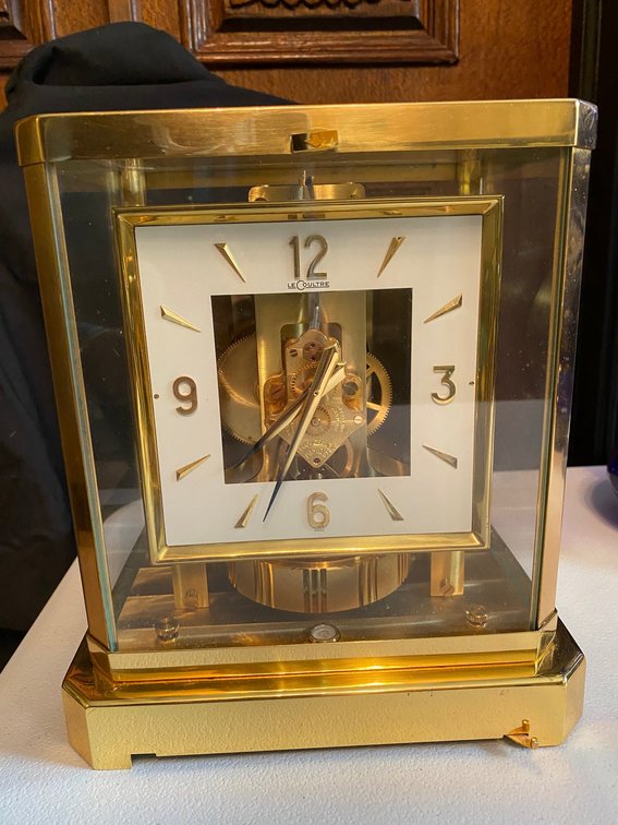 Le Coultre Atmos brass and glass clock 341690